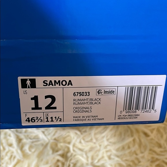 Adidas Original’s Samoa Men’s White and Black Sneakers Size 12 NWT - Picture 9 of 9